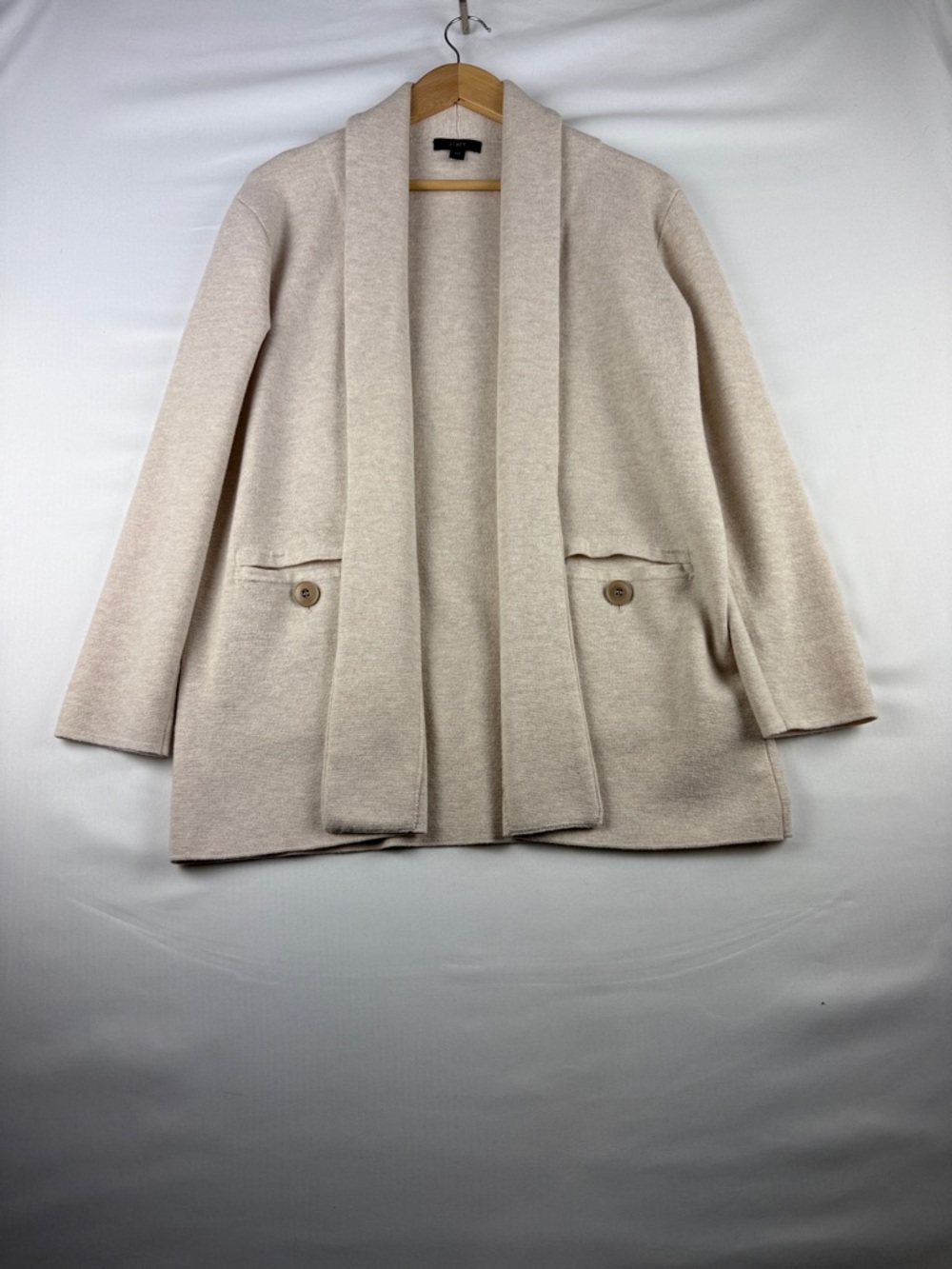 J.Crew Cream Merino Wool Blend Cardigan Sweater Size XS Cozy Classic